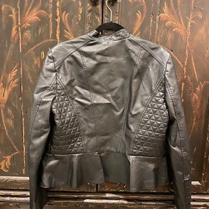 Faux leather peplum jacket in excellent condition